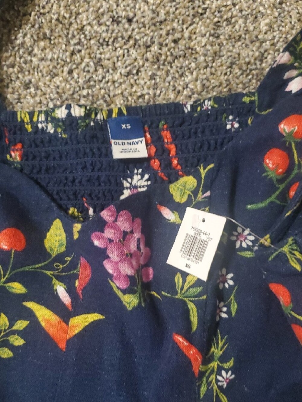 Old Navy Navy Floral Midi Dress - Picture 3 of 3